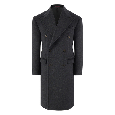 100%羊毛戗驳领中长款大衣