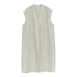 山羊绒长款针织马甲背心 知笔墨2025春季双面羊毛开衫大衣女