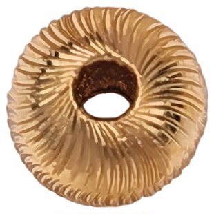 V.feel包金保色猫眼隔珠细纹大圆孔珠DIY手链项链饰品配珠材料