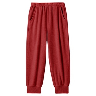 久岁伴儿童睡裤男童长裤加绒加厚秋冬女童裤子宽松休闲防静电外穿