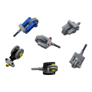 兼容乐高科技件散装零配件MOC组装万向轮子转向轴齿轮滑轮拼插