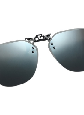 复古风遮阳偏光黑色墨镜夹片