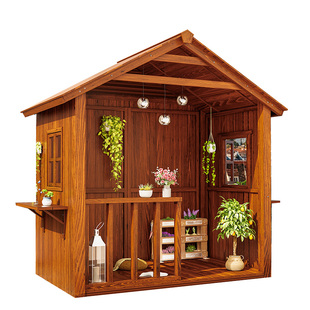 屋顶花园防腐木凉亭组装庭院移动木头小木屋户外阳光房院子工具房