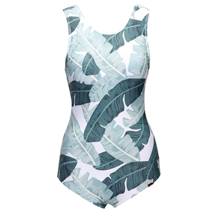 ins度假风惊艳大露背性感保守连体泳衣女遮肚显瘦气质印花