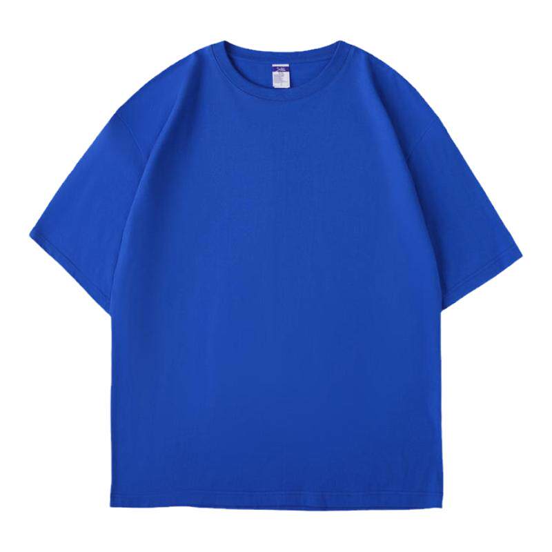 潮牌班服重磅纯棉圆领T恤夏季短袖工作服DIY印logo同学聚会文化衫