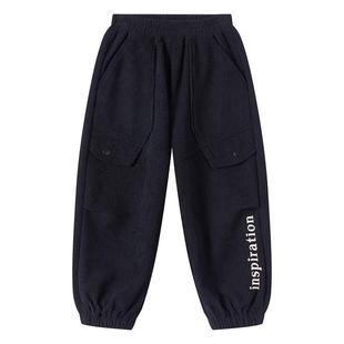 小象汉姆童装男童加绒裤子儿童灯芯绒裤冬装新款2026男孩长裤保暖