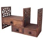 桌面小书架收纳置物架创意复古实木学生书桌架子飘窗卧室小型书柜