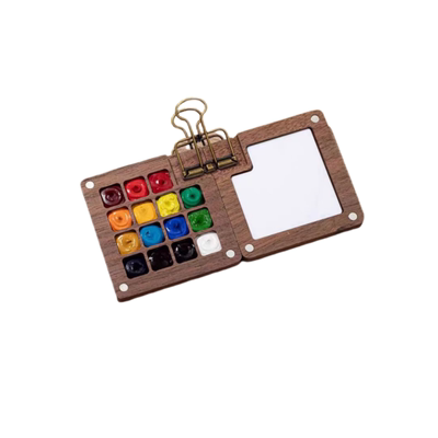 胡桃木迷你水彩颜料旅行套装