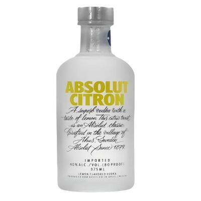 【自营】绝对伏特加(柠檬味)40% 375ml/瓶 无盒裸瓶