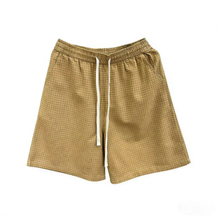 「木佐严选」提花高密细致波点松紧腰短裤女E6660