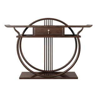 新中式玄关桌中堂条案轻奢乌金木入户靠墙客厅案几供桌实木玄关柜