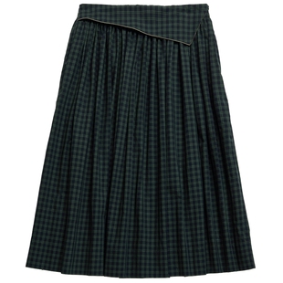 IIIVIVINIKO2025秋新款复古宽松出芽边格纹半裙女M530736035B