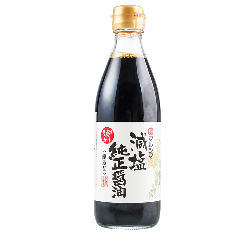日本原裝進口丸島減鹽醬油少鉀黃豆釀造非轉基因醬油360mlx1瓶