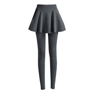 假两件打底裤女加绒加厚保暖外穿显瘦纯棉高腰裙裤春秋冬季带裙子