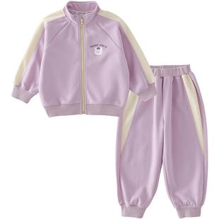 棉花堂儿童套装复古百搭新款宝宝卫衣女童外套春秋款男童运动套装