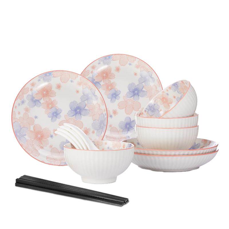 共禾京品餐具套装樱花飞舞饭碗盘