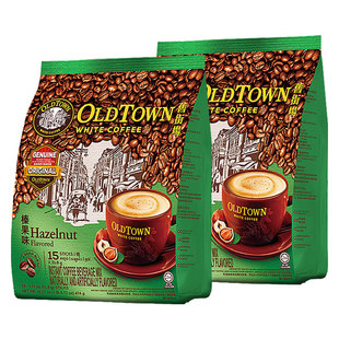 马来西亚旧街场白咖啡粉榛果味三合一速溶咖啡原装进口港版15条*2