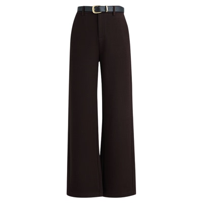 LANDI绵羊毛直筒阔腿裤