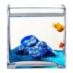 正方形玻璃鱼缸金鱼缸中小型客厅桌面懒人乌龟缸造景迷你水族箱