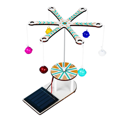 太阳能旋转铃铛趣味diy 益智STEM物理实验光能转换电能科技小制作