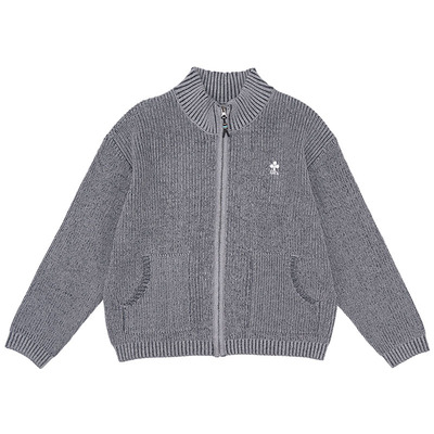 UHUZZ基础立领毛衣拉链外套