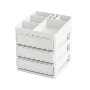 桌面收纳盒文具整理学生手账办公室抽屉式置物架化妆品收纳柜白色