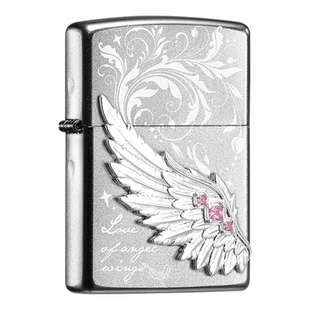 zippo打火机热恋之翼粉钻 缎纱防风煤油正品情人节春节礼物送男友