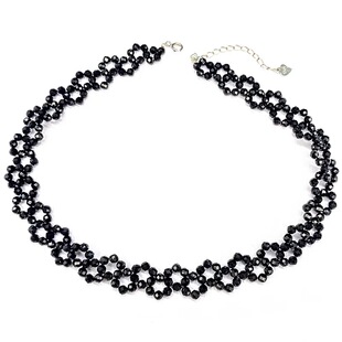 天然黑尖晶颈链锁骨链黑色choker不掉色复古短款气质百搭项链小众