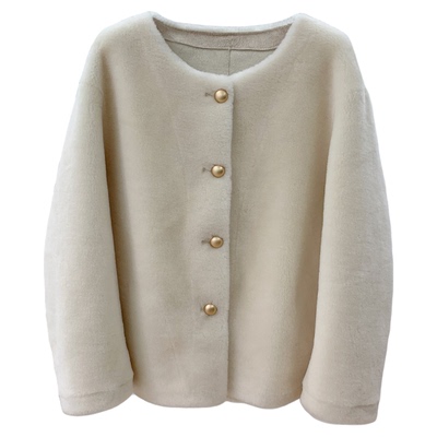 100羊羔毛皮毛一体毛毛外套女冬