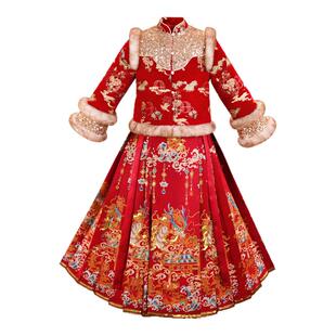 拜年服女童冬装2026新款儿童汉服古风过年服冬新年衣服喜庆唐装女