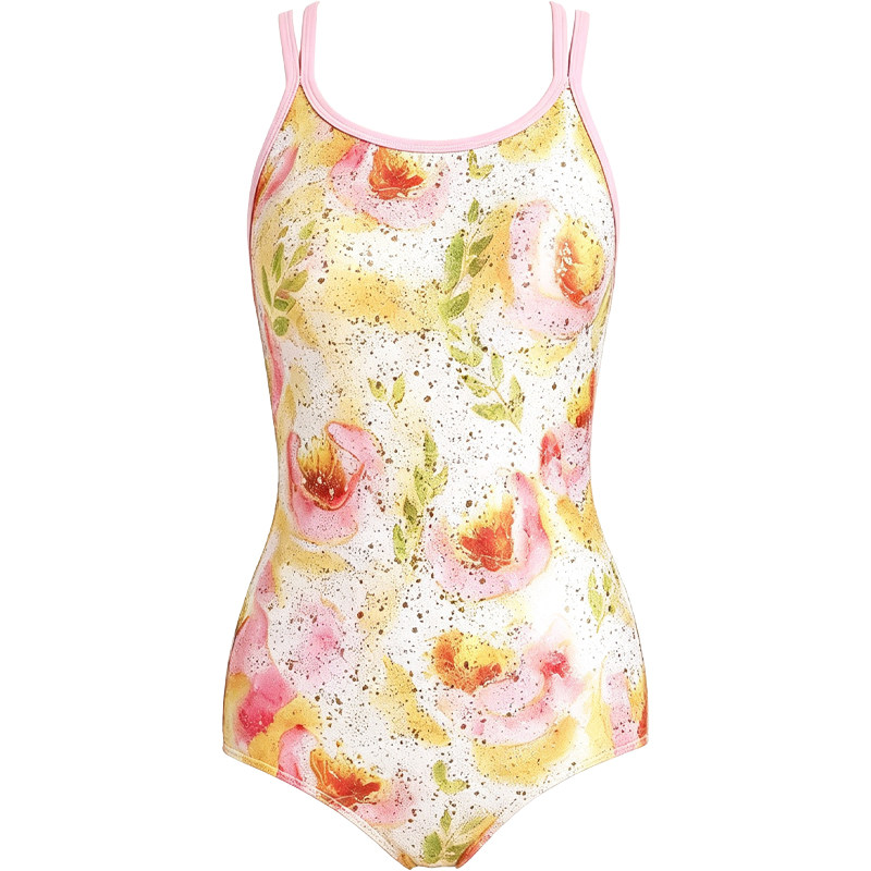 橘花漫夏专业竞技连体泳衣女小胸