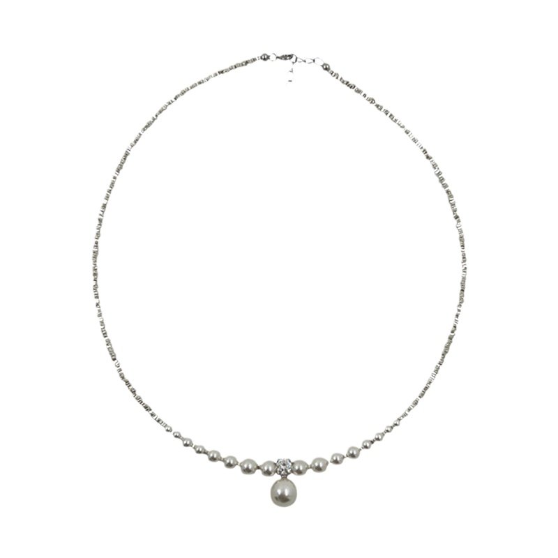 浪漫名媛风~碎银形珍珠项链女轻奢小众高级感锁骨链颈链2025新款