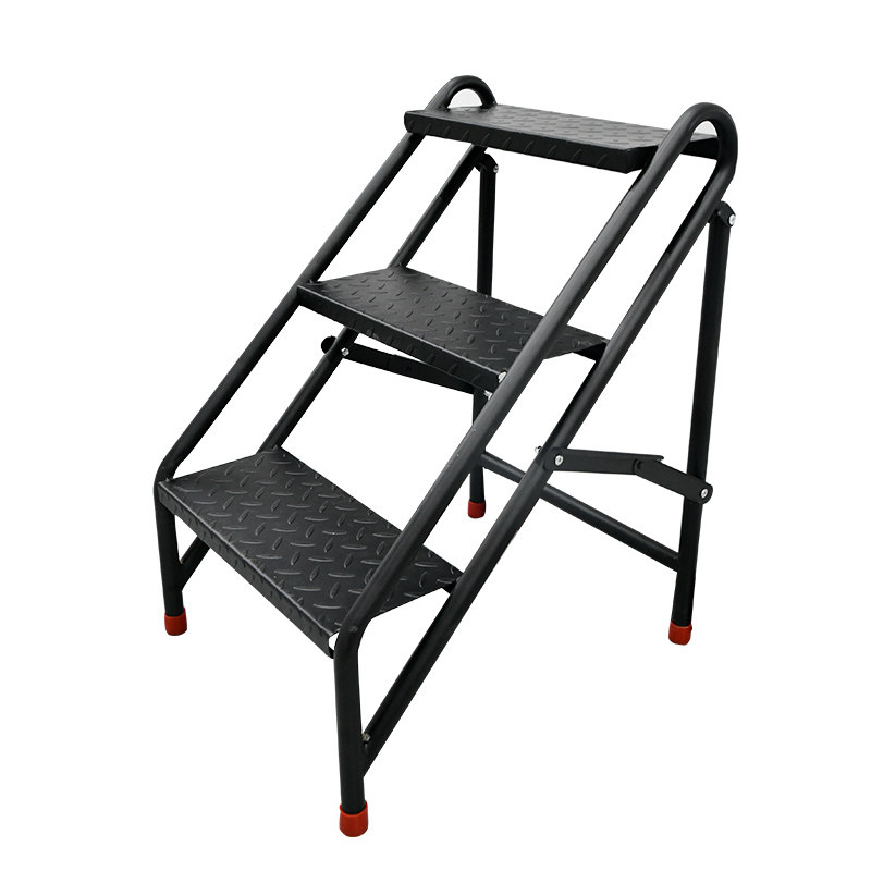 家用梯子碳钢折叠梯台阶梯三步梯凳 楼梯 靠墙人字梯折叠工业梯子