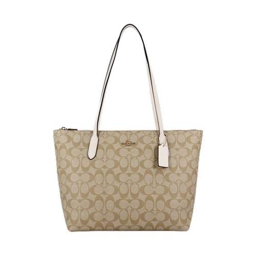 【自营】COACH/蔻驰拉链托特包单肩包购物袋妈咪包奢侈品女包