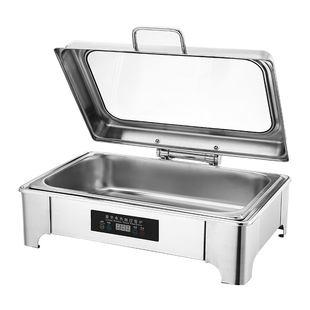 自助餐保温炉触控显示屏餐炉不锈钢酒店布菲炉电热可视翻盖保温锅