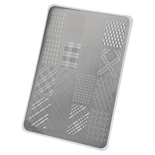 美甲2026新款不锈钢转印格纹钢板工具格菱纹图案印花模板辅助工具