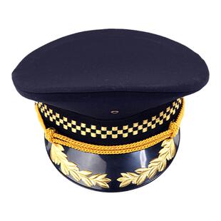 保安服礼仪黄色大檐帽 保安制服大盖帽 保安作训帽保安帽男士帽子