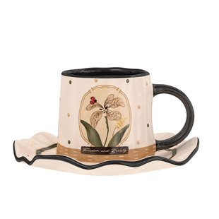 西比尔绮园陶瓷杯马克杯耐高温家用早餐杯咖啡杯碟高档礼盒送礼