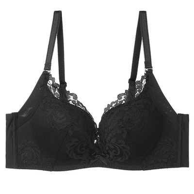安莉芳中厚款蕾丝聚拢无钢圈文胸