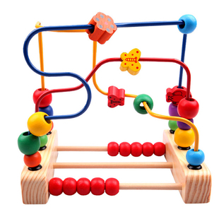 Large Wooden Toddler Toys Circle First Bead Maze for Boys