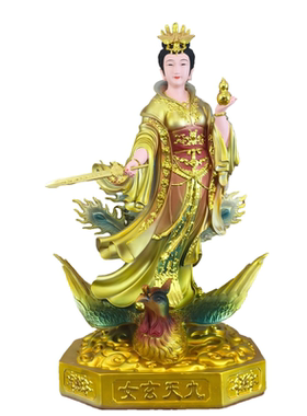 九天玄女神像九天玄女娘娘像供奉踏凤九天娘娘佛像九天圣母树脂