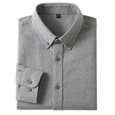 全棉磨毛千鸟格长袖衬衫