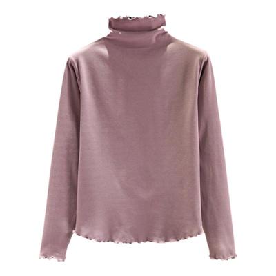 长袖韩版加厚木耳边德绒女打底衫