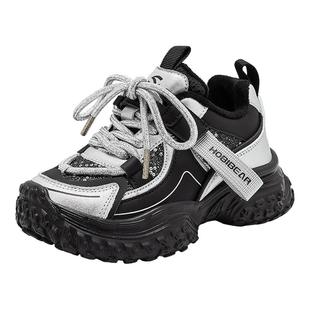 哈比熊童鞋儿童老爹鞋女童2025秋冬季加绒保暖二棉鞋中大童运动鞋