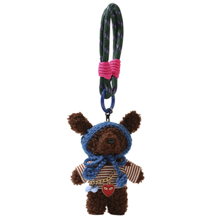 FNDOII韩国东大门毛绒毛衣长耳狗公仔手绳手机挂件包包挂件包挂饰