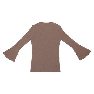 100%羊绒一体成型喇叭袖极简套衫