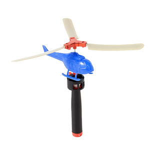 手柄拉线动力直升飞机手持户外拉绳竹蜻蜓飞行器儿童玩具旋转飞天