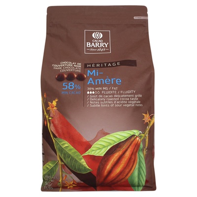 可可百利58%黑巧克力豆纽扣币状