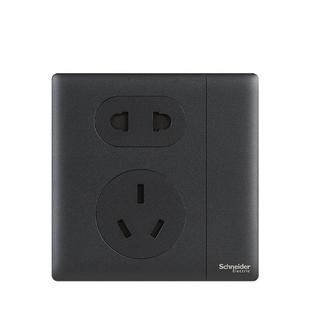 施耐德开关插座珍铂系列全金属哥特灰多孔面板家用带一开五孔86型