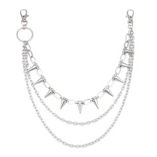 MINBIN 疯狂猎人尖刺朋克牛仔裤链挂件小众设计金属嘻哈腰链配饰